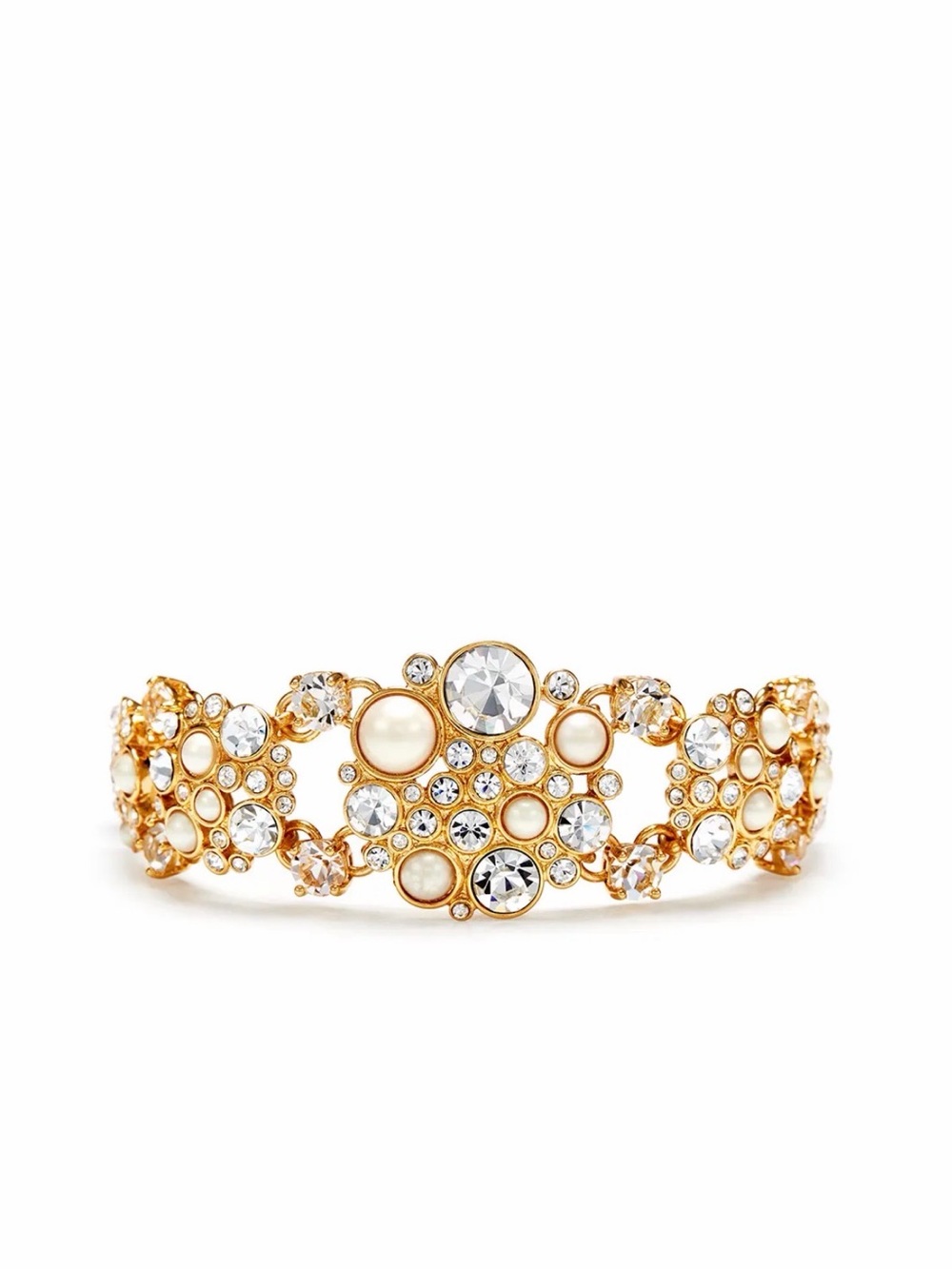 Kate Spade ‘pick a pearl’ gold Tone Pearl Crystal Rhinestone Statement Bracelet